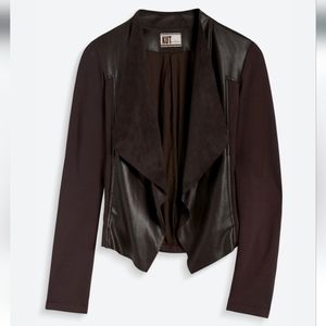 Maisha Ponte and Faux Leather Jacket Brown